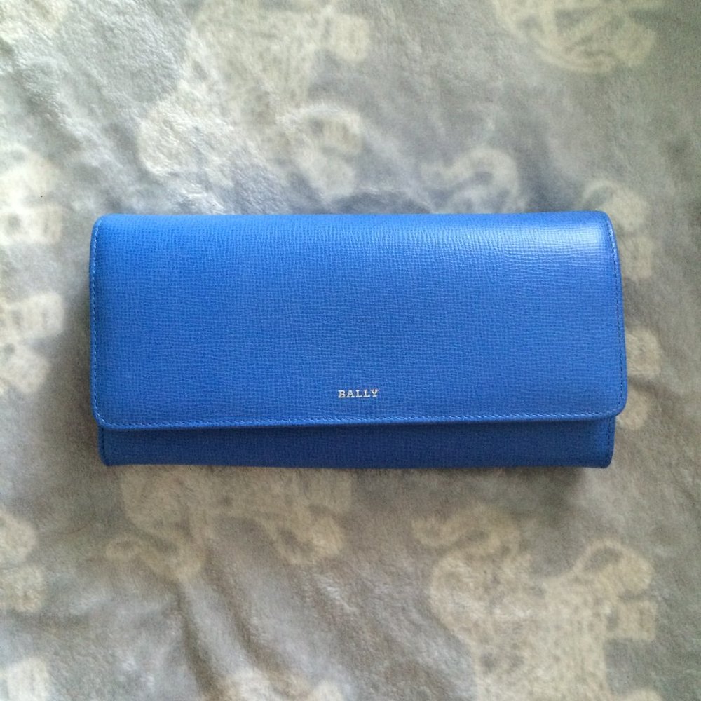 Bally Linney Long Wallet Leather Light Blue